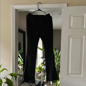 Elegant Black Pinstripe Men's Dress Pants